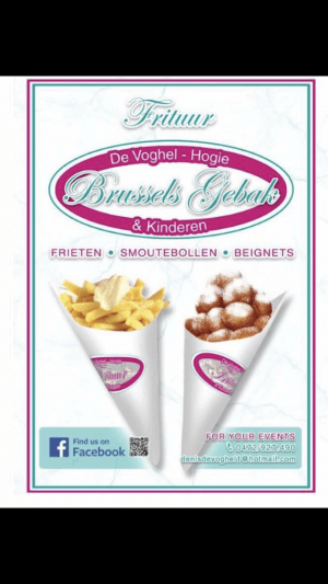 ‘ Brussels gebak kermis gastronomie: Verse frieten & snacks -oliebollen